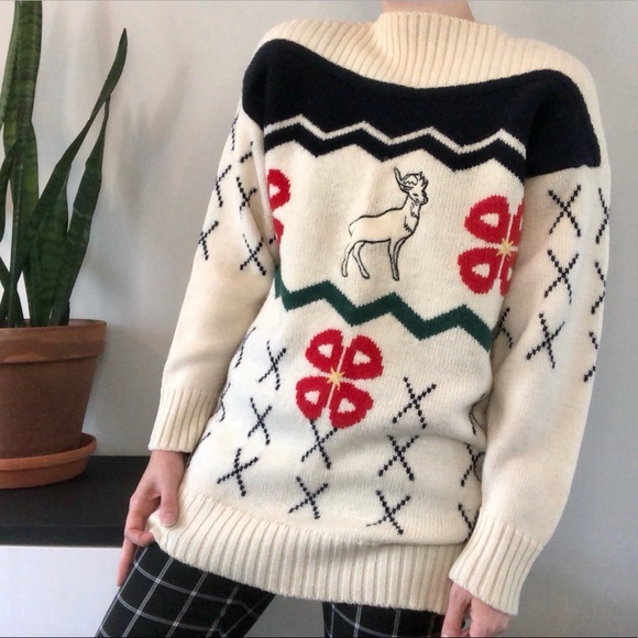 M VTG fair isle pullover knit sweater - Picture 2 of 8